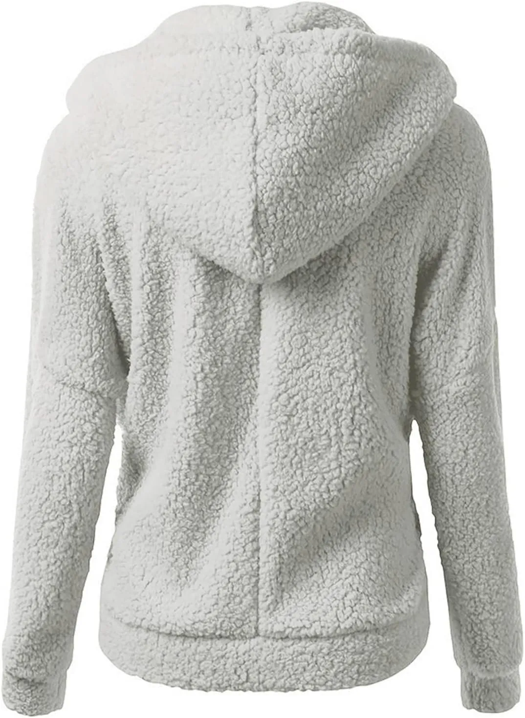 Sherpa Jacket Women Fleece Flannel Zip Up Jacket Cropped Teddy Bear Hooded Jacket Plus Size Winter Coats with Pockets