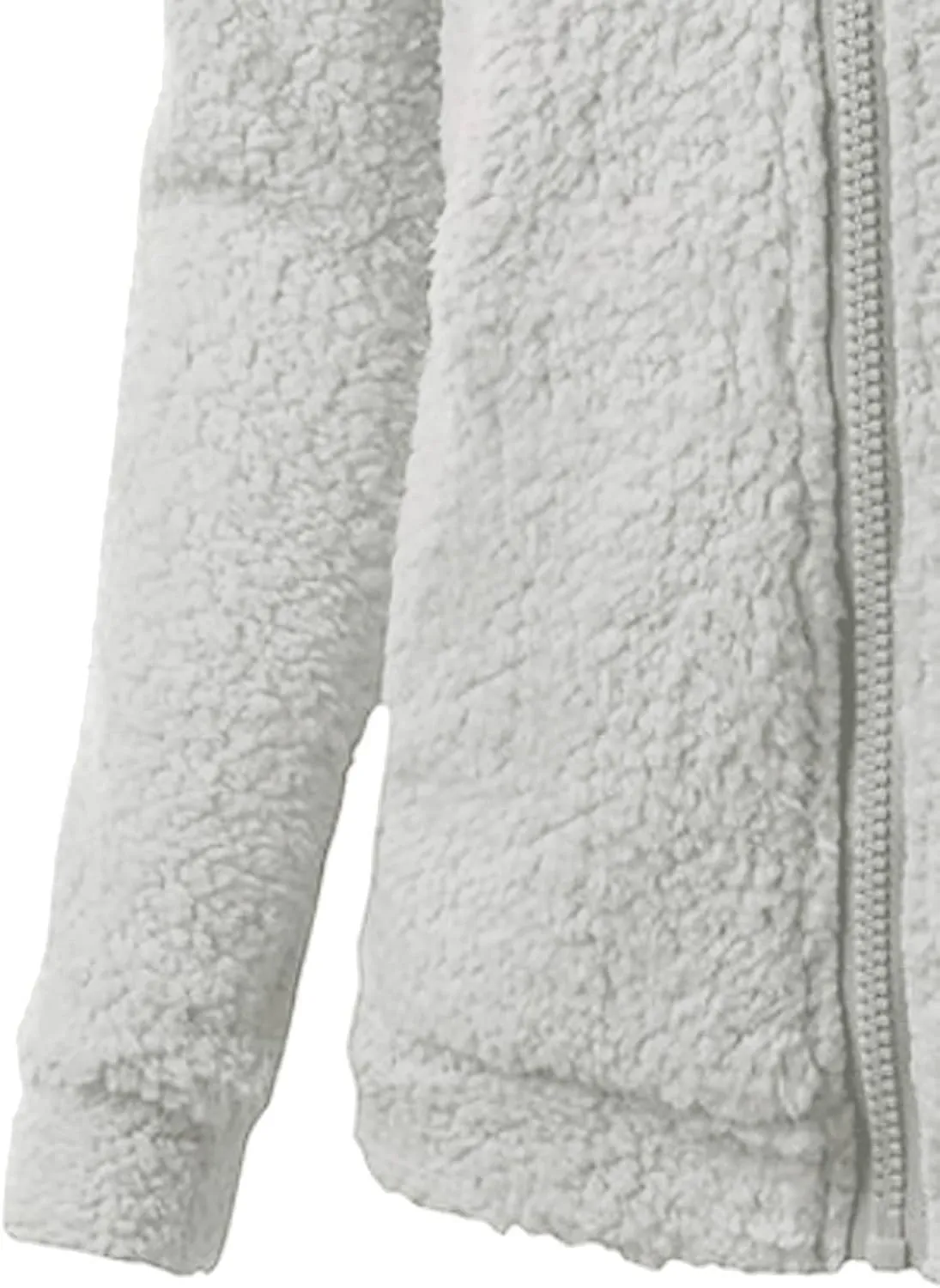 Sherpa Jacket Women Fleece Flannel Zip Up Jacket Cropped Teddy Bear Hooded Jacket Plus Size Winter Coats with Pockets