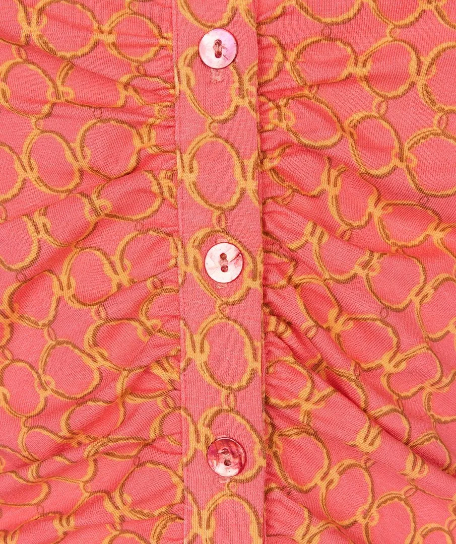 SJ Chain Print Gathered Blouse