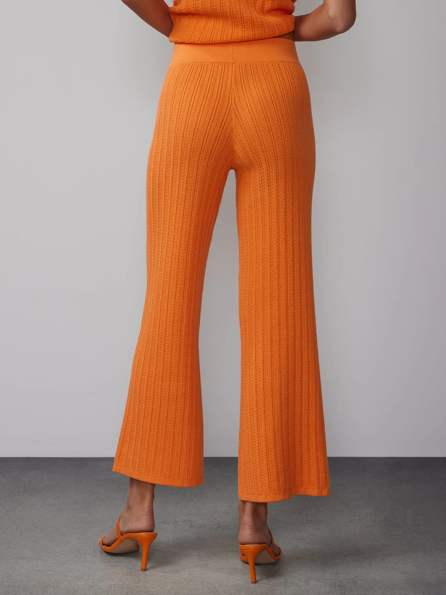 Stripe Knit Straight Leg Pant