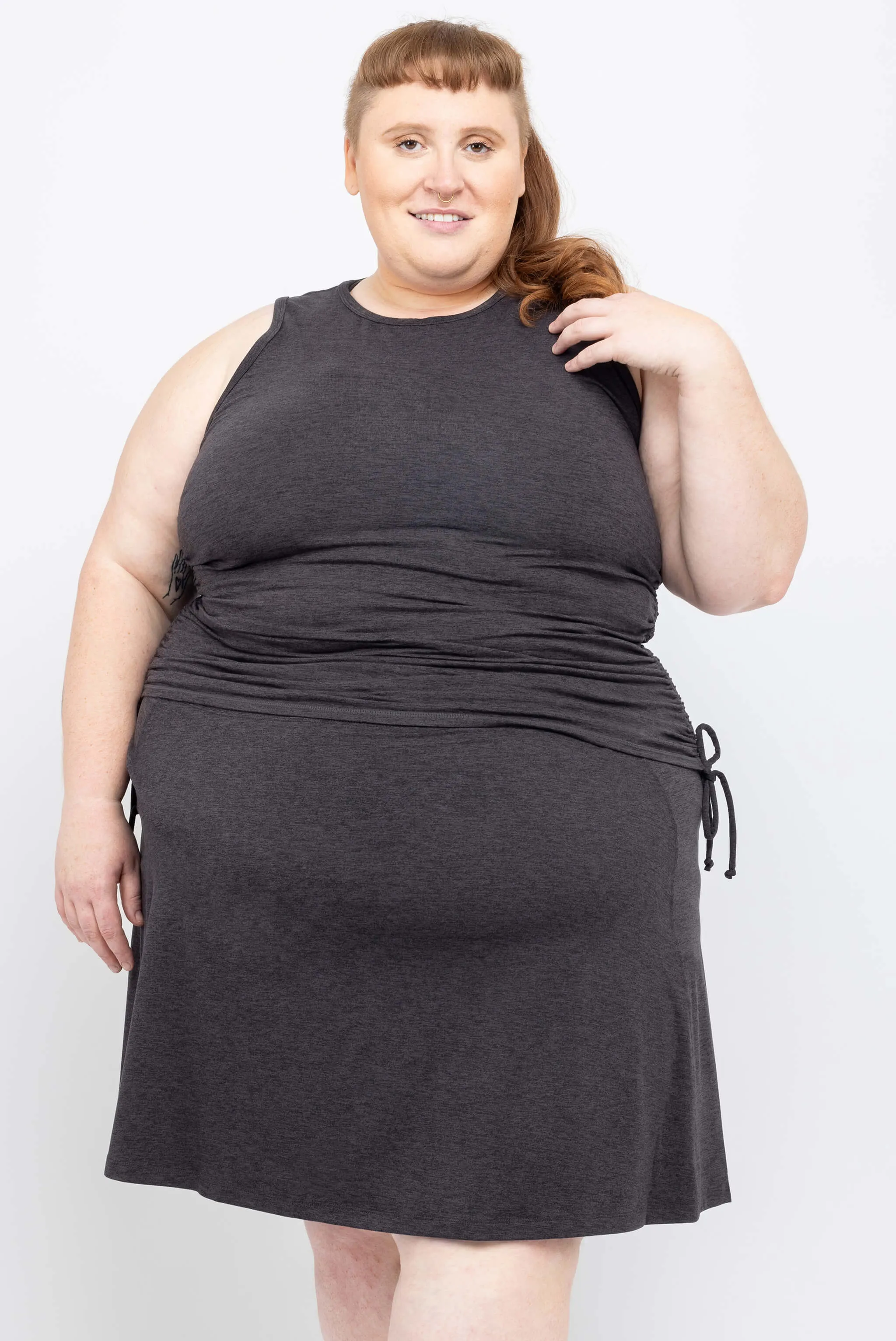 SuperSoft Cinch Tank - Heather Black