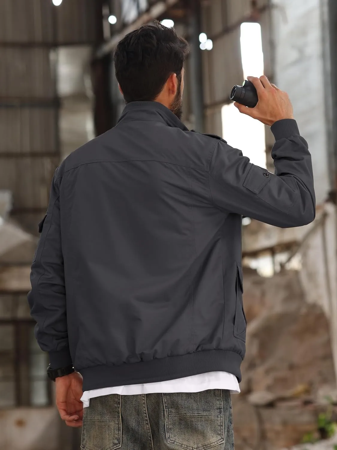 TACVASEN Men's Military Cargo Jacket with Multi Pockets