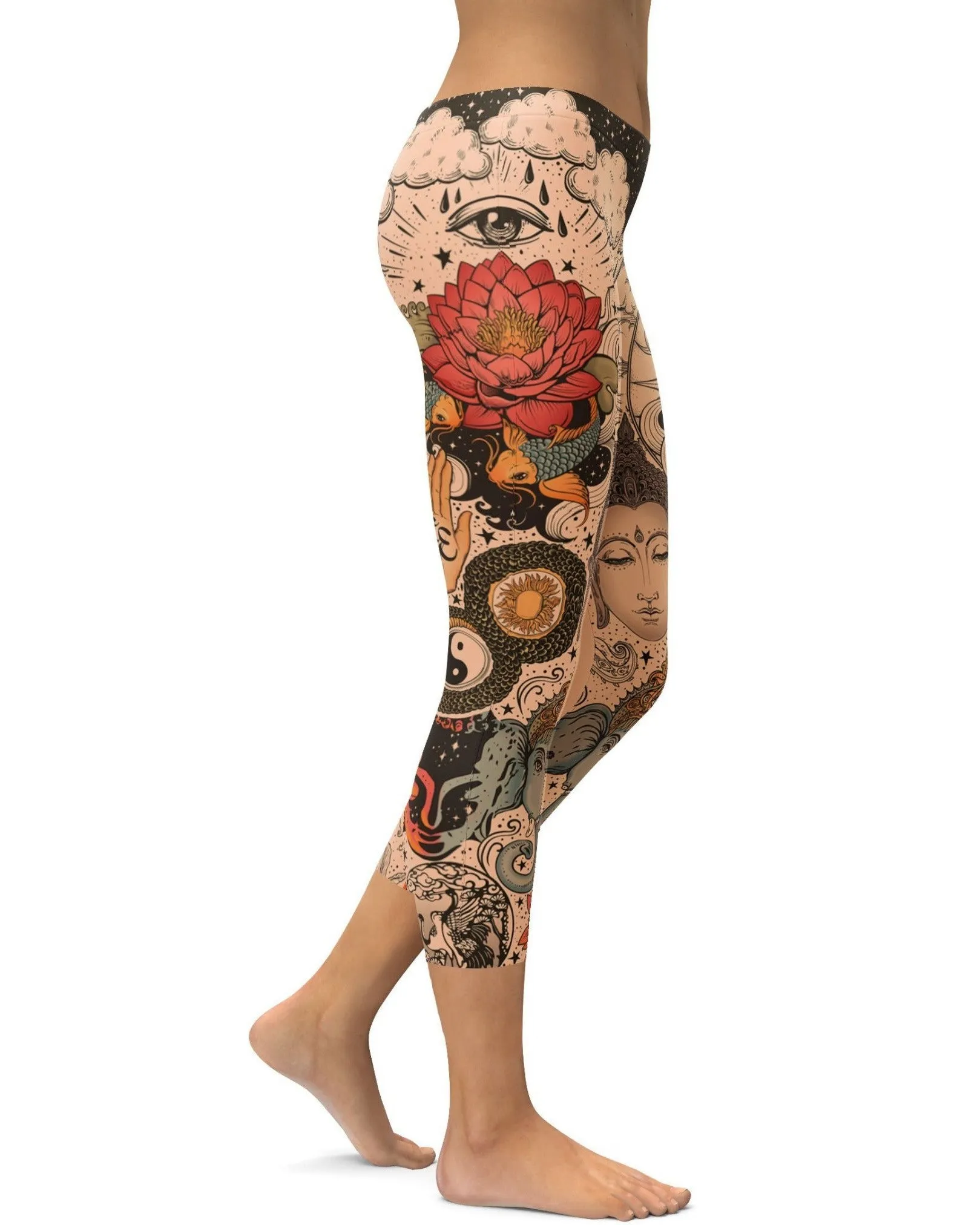 Tattooed Lotus Capris
