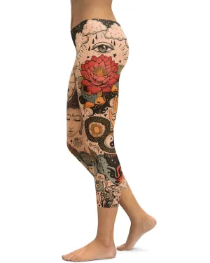 Tattooed Lotus Capris