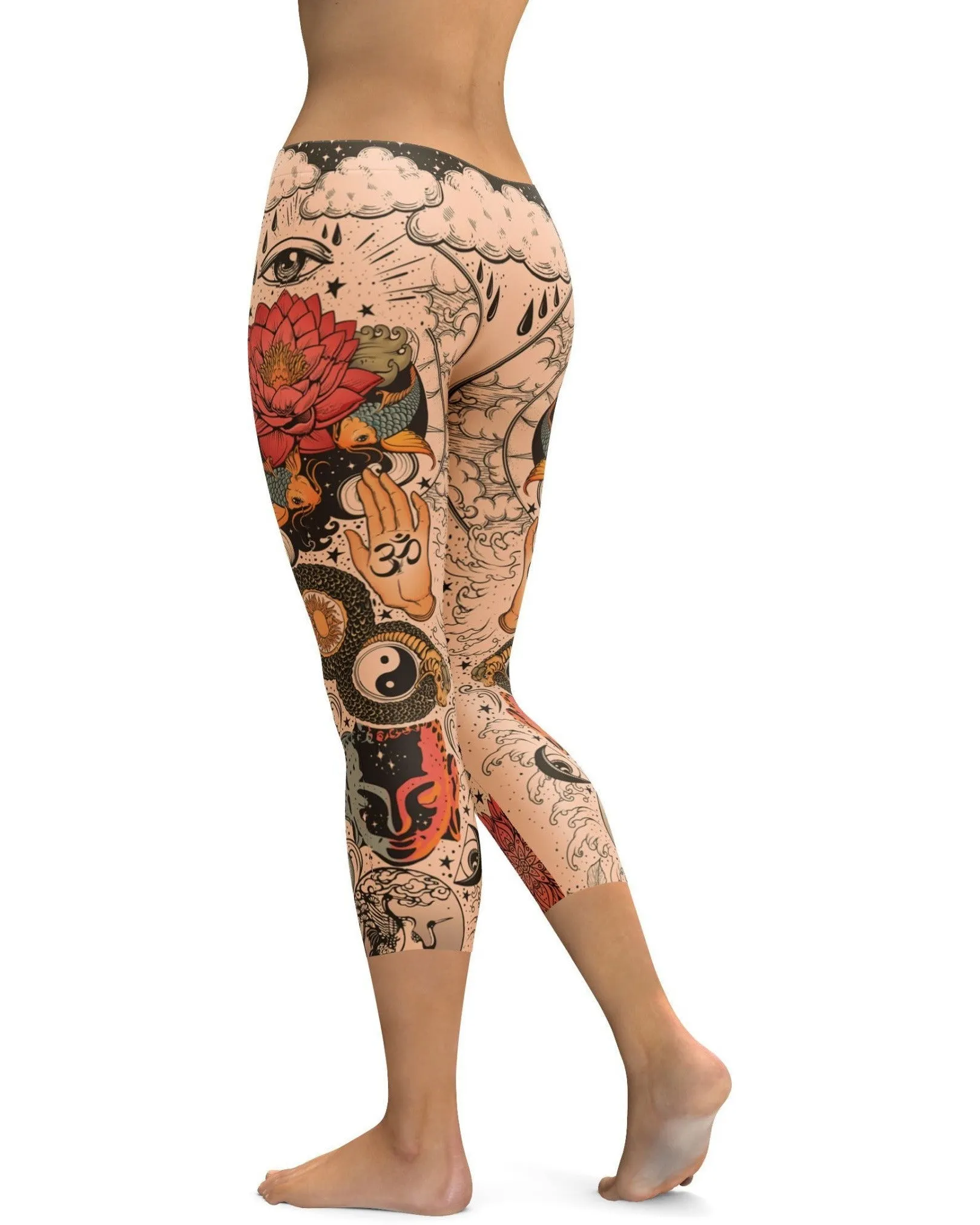 Tattooed Lotus Capris