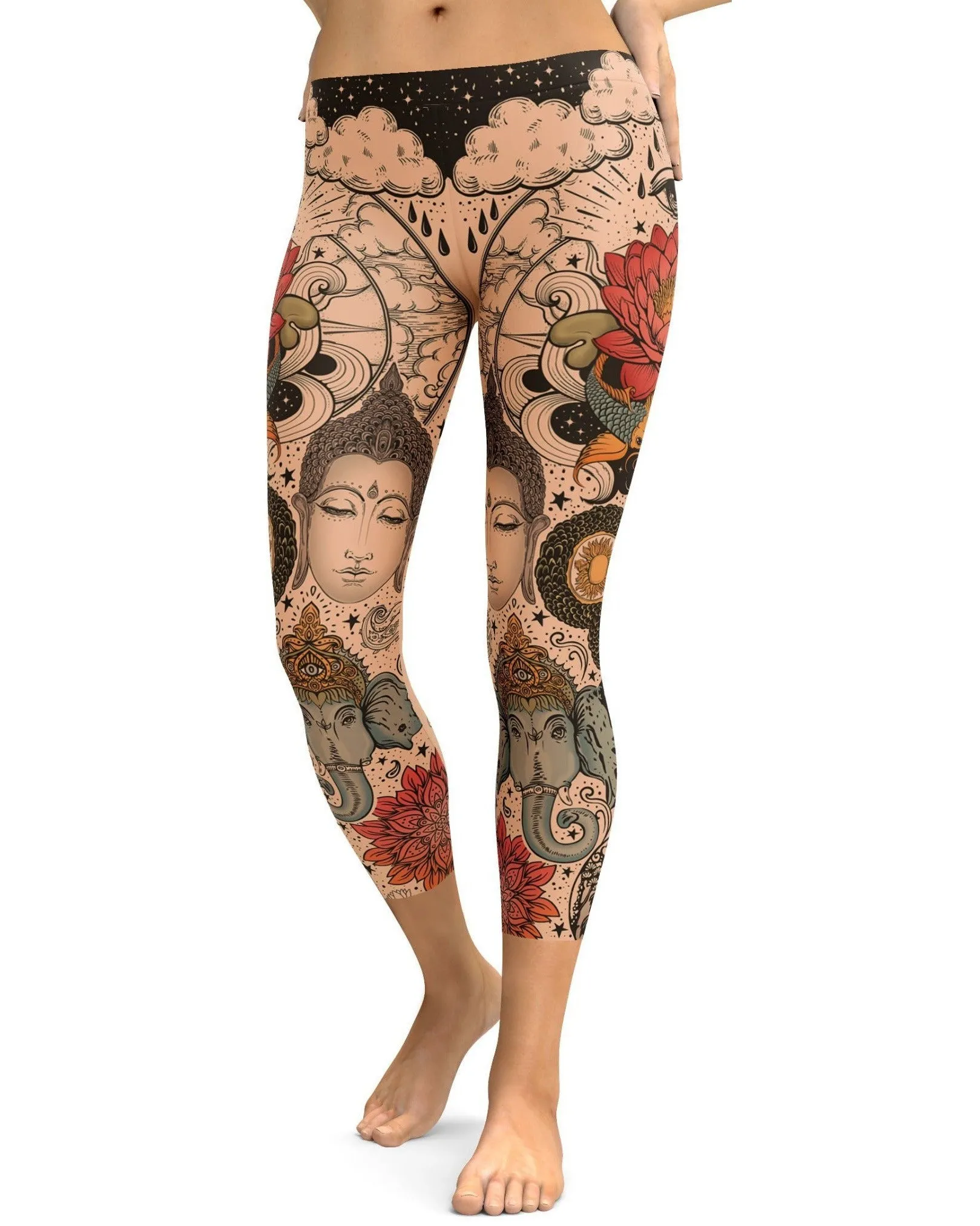 Tattooed Lotus Capris