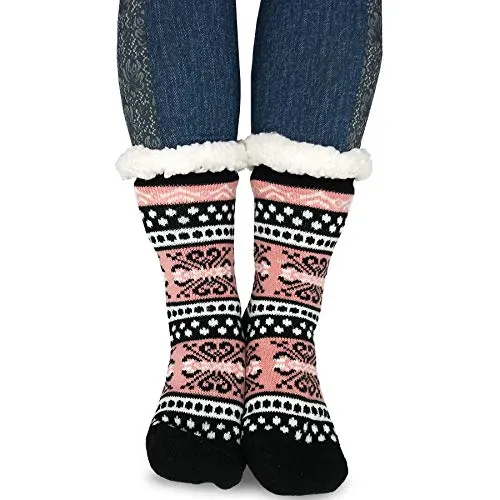 TeeHee Socks Women's Winter Polyester Crew Deer D 3-Pack (R1869)