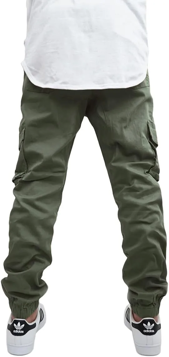 URBANJ Men's Stretch Twill Drop Crotch Jogger Pants S-5XL