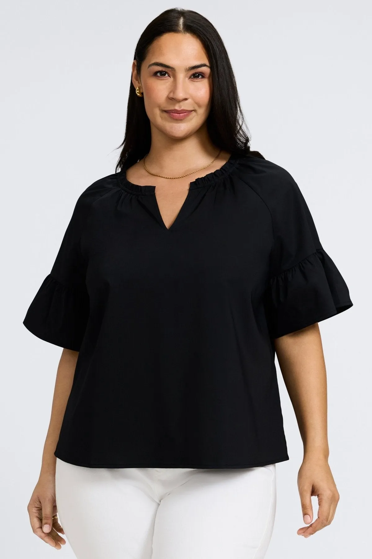 Vicky Plus No Iron Stretch Cotton Popover