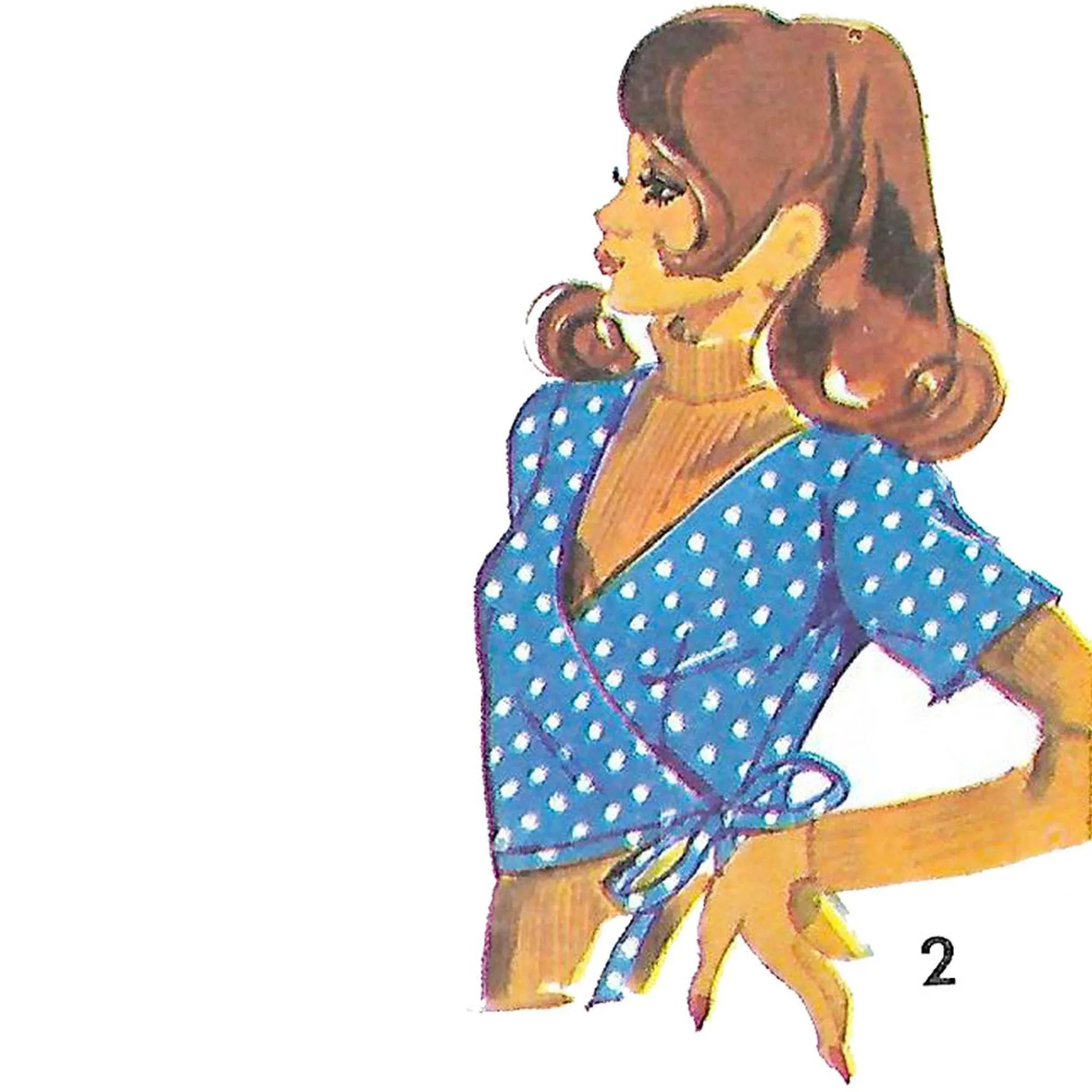Vintage 1970s Pattern – Wrap-over Top or Blouse  - Bust 32.5 - 36" (82.5-91.4cm)