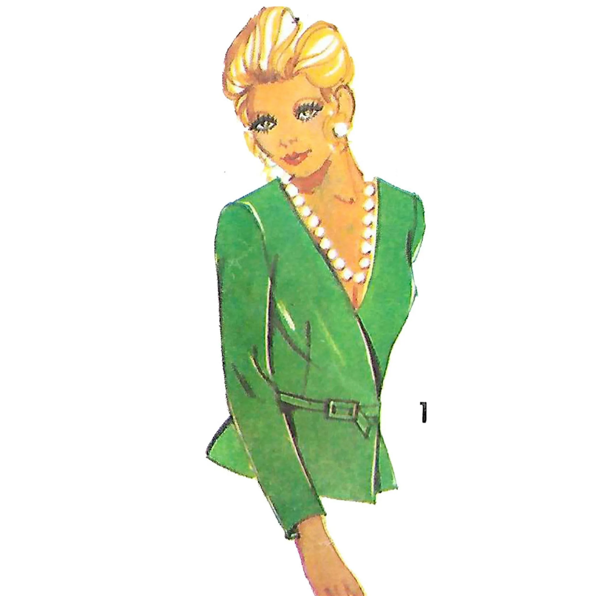 Vintage 1970s Pattern – Wrap-over Top or Blouse  - Bust 32.5 - 36" (82.5-91.4cm)