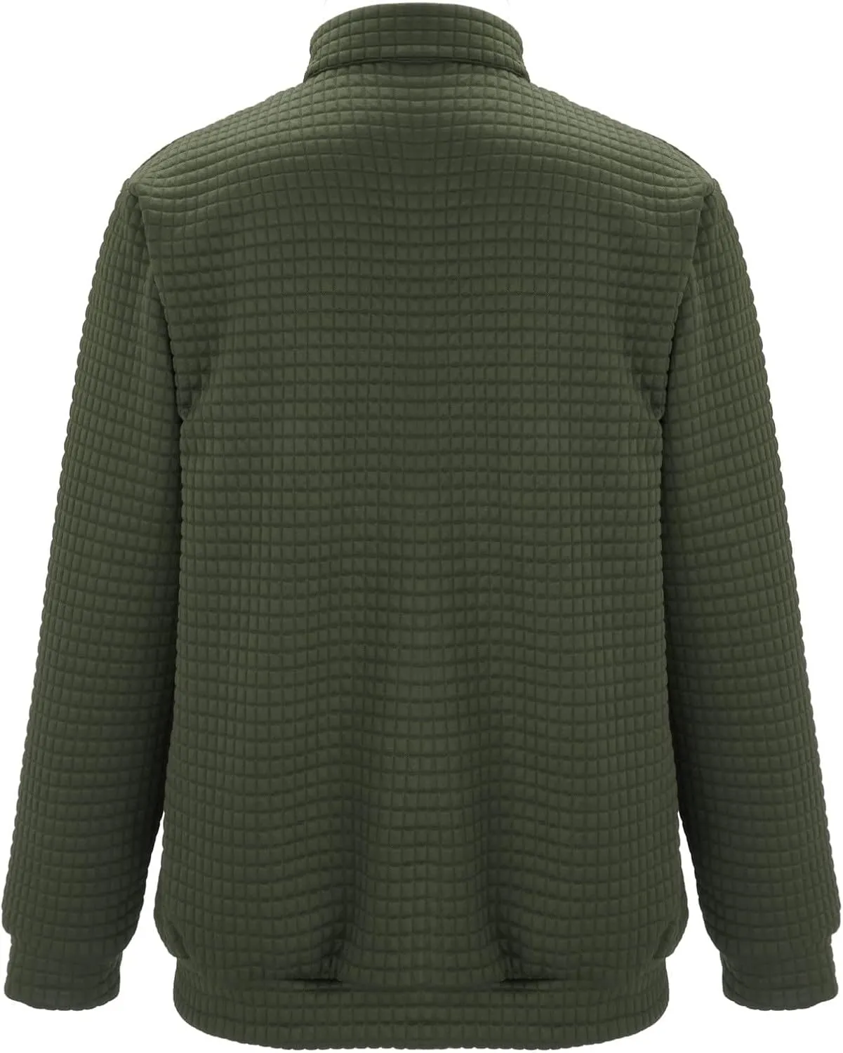 Vintage Quarter Zip Sweatshirt for Men Casual Long Sleeve Waffle Pullover Sweatshirts Mock Neck Sweaters Hoodies