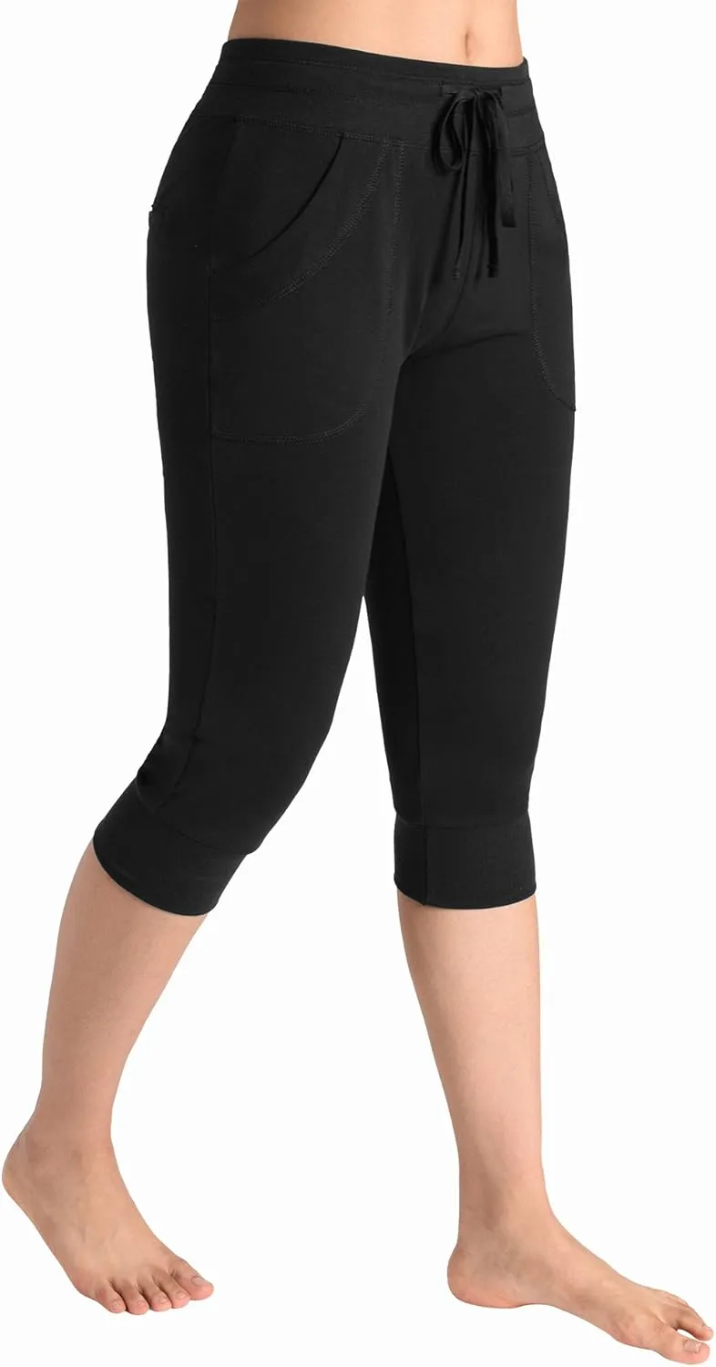 Weintee Women's Capri Joggers Jersey Sweatpants