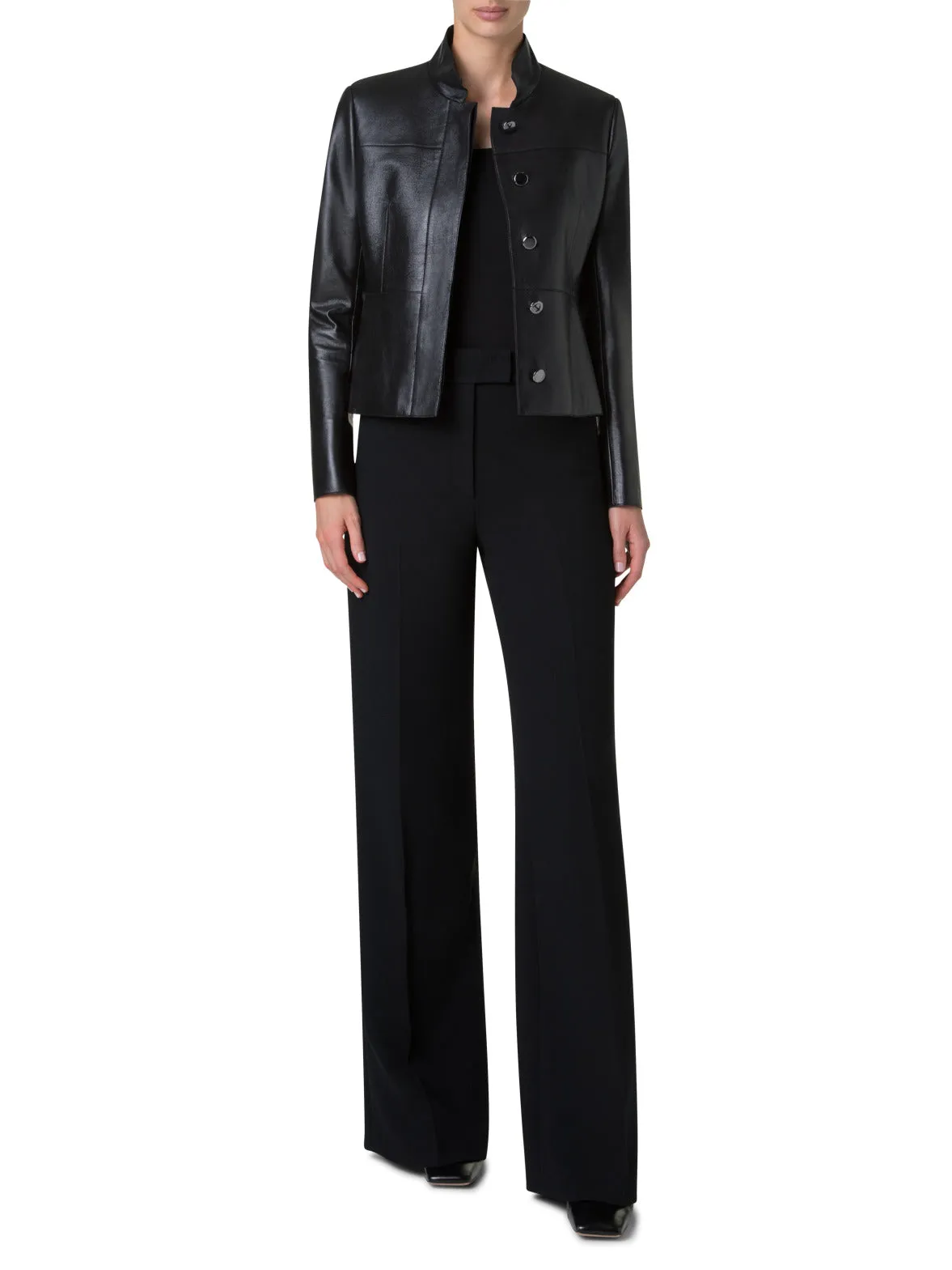 Wide Leg Pants in Wool Double-Face