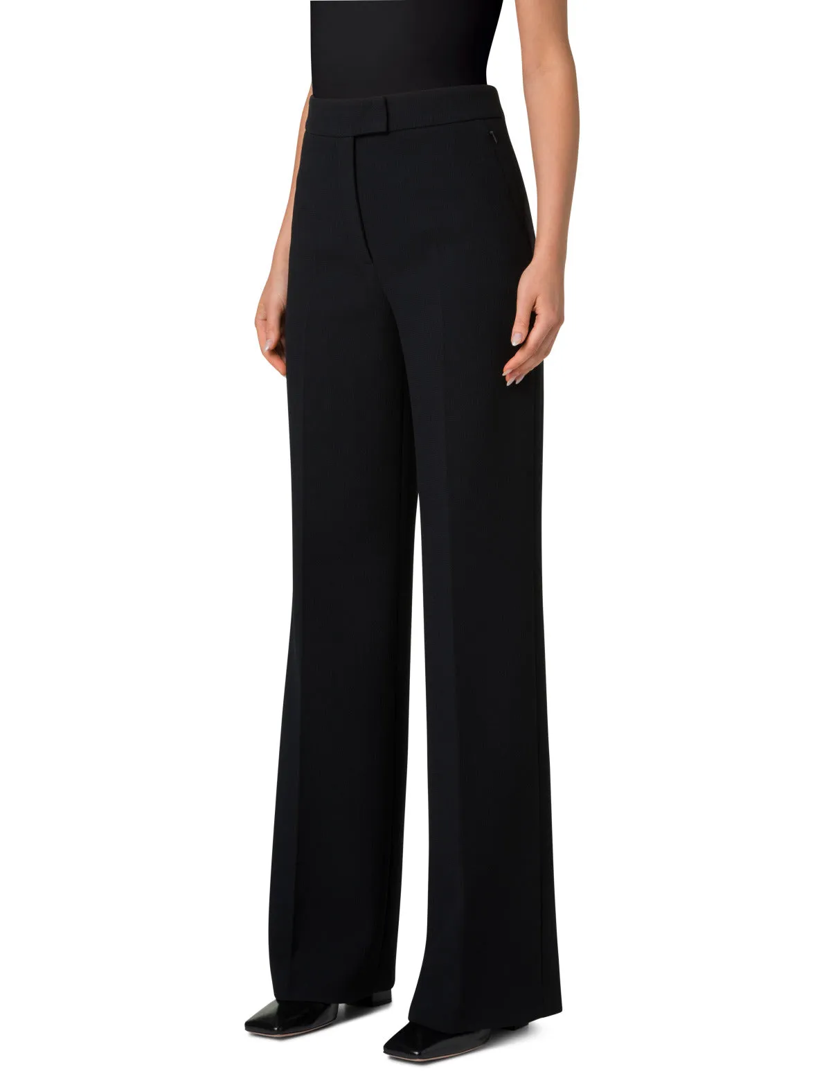 Wide Leg Pants in Wool Double-Face