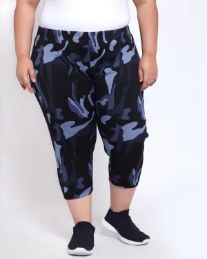 Women Blue Printed Capris