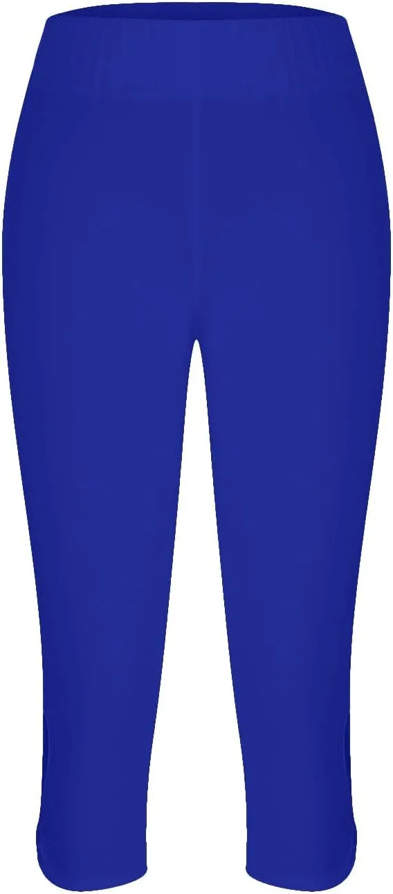 Womens Capris Summer Dressy Cropped High Waist Yoga Pants Fashion Casual Stretch Pull On Workout Crop Capri Leggings