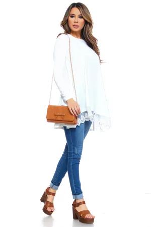 Women's Lace Patchwork Long Sleeve Tunic