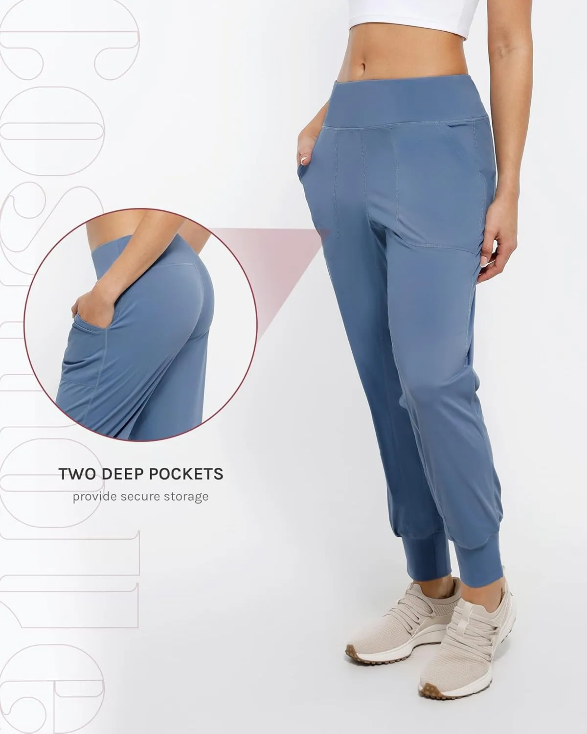 Women's Lightweight Joggers Pants Without Drawstring Running Sweatpants with Pockets for Women Lounge Travel