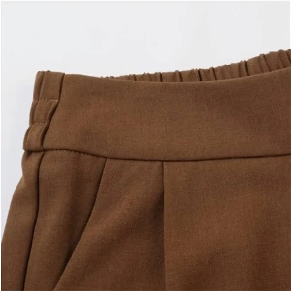 Women’s Slim Fit Pleated Pants with Pockets