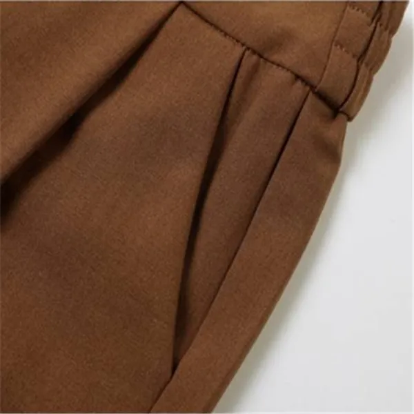 Women’s Slim Fit Pleated Pants with Pockets