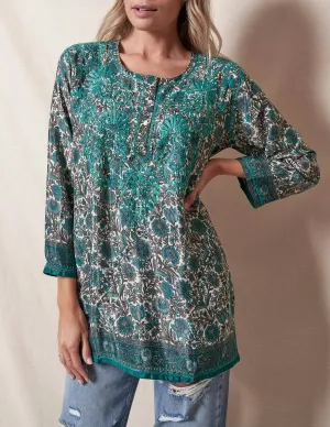 Zareena Flowy Tunic - Teal