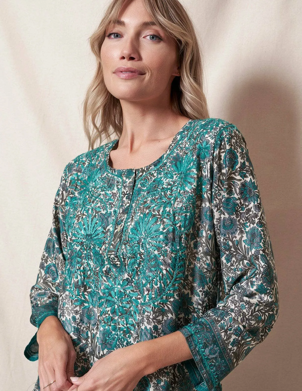 Zareena Flowy Tunic - Teal