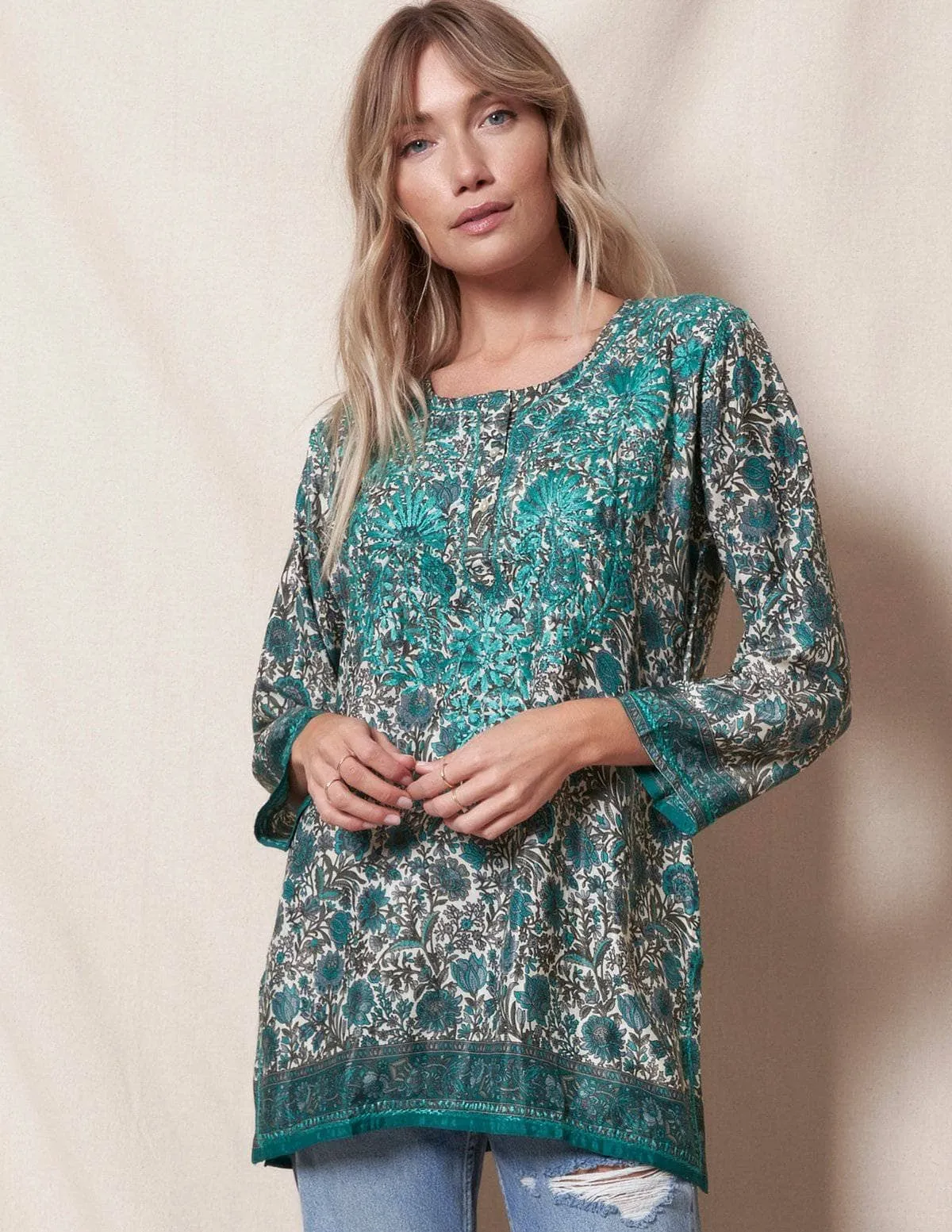 Zareena Flowy Tunic - Teal